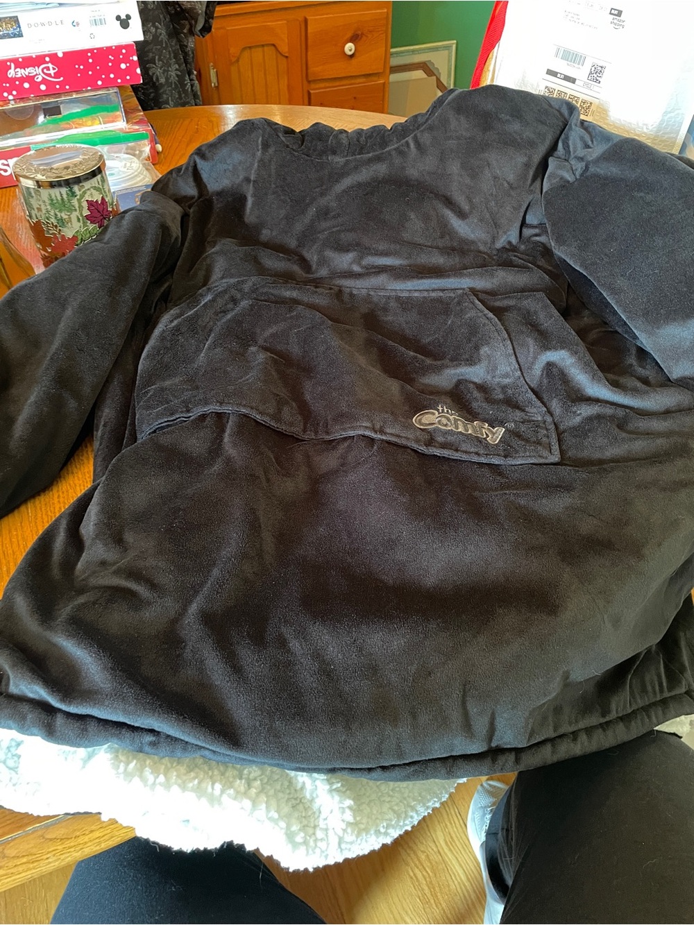 Comfy Black Cozy Pullover Blanket Hoodie